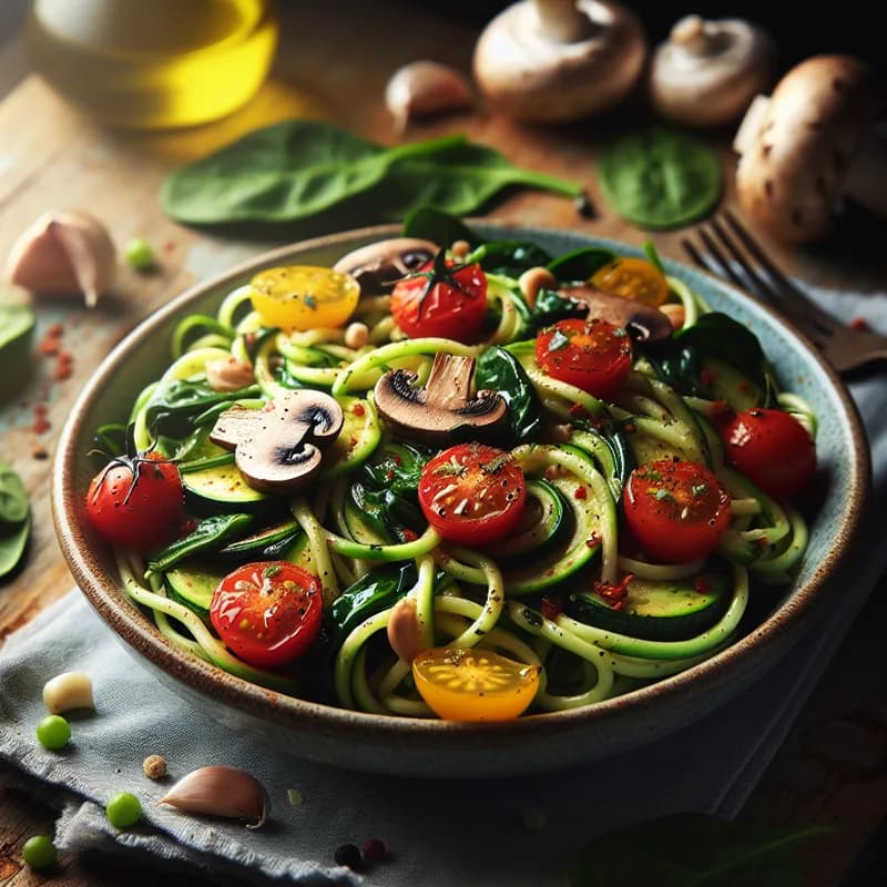 Zesty Zucchini Mushroom Pasta