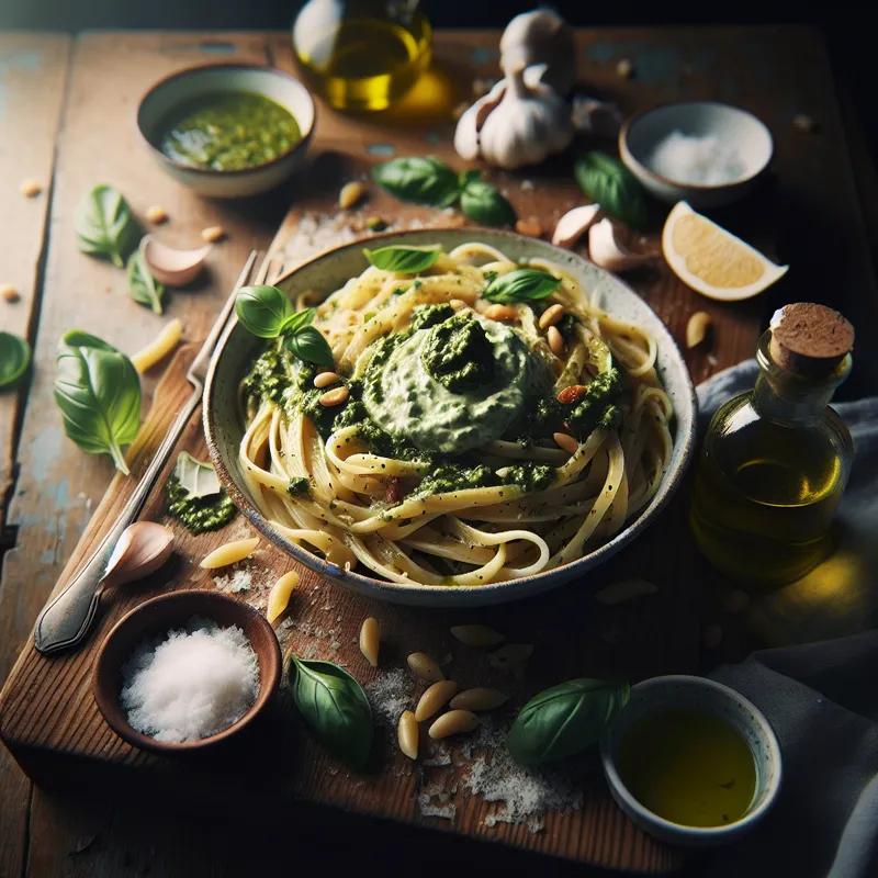 Creamy Hummus Pesto Pasta