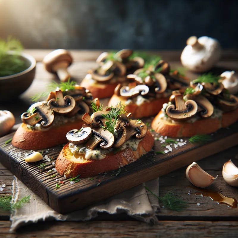 Dilled Mushroom Bruschetta