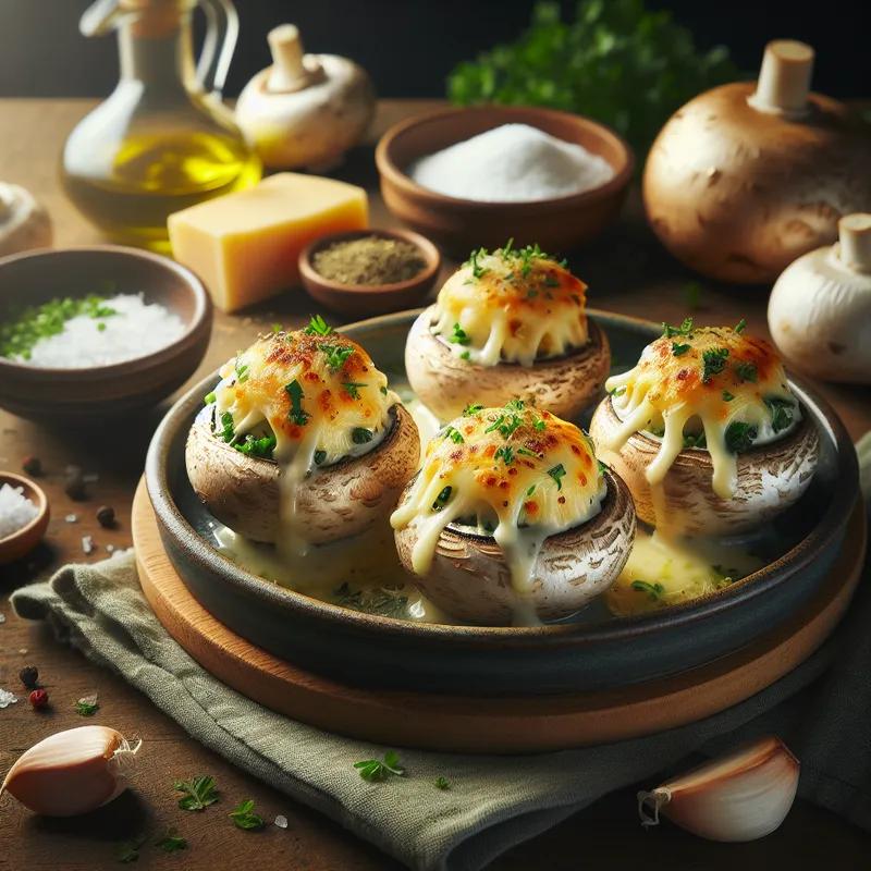 Cheesy Herb Stuffed Mushrooms with a Twist