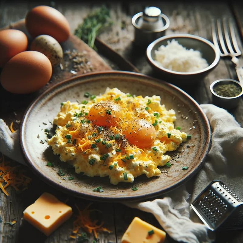 Cheesy Herb Scrambled Eggs