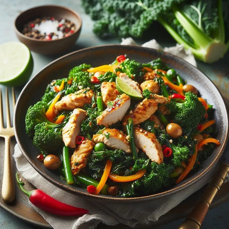 Savory Kale Chicken Stir-Fry