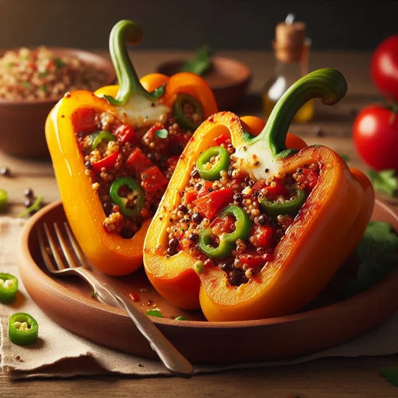 Spicy Southwest Quinoa Stuffed Peppers