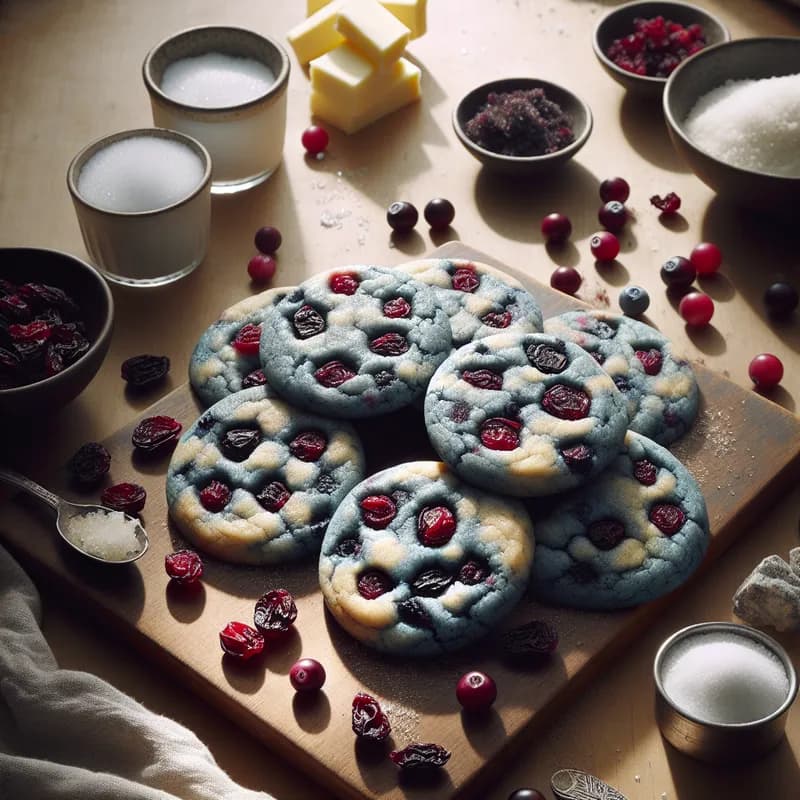 Blue Cornmeal Cranberry Cookies