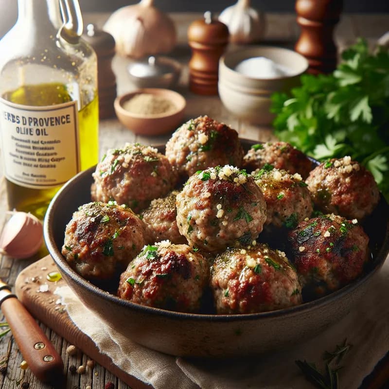 Mediterranean Meatballs with Herbs de Provence Olive Oil