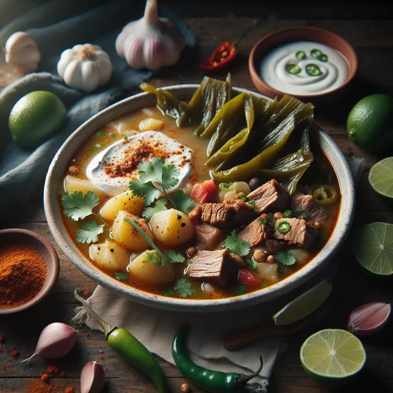 Pork Posole with Nopales and Creamy Potatoes