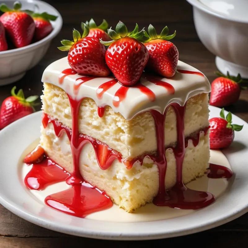 Creamy Strawberry Tres Leches Cake