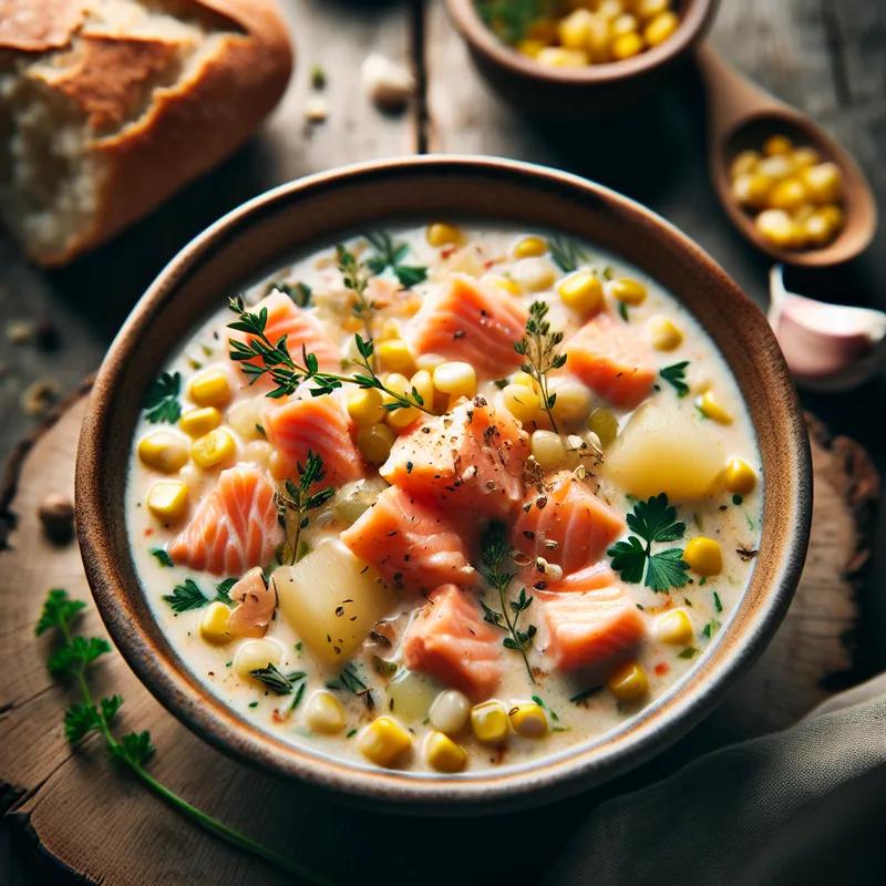 Creamy Salmon and Corn Chowder