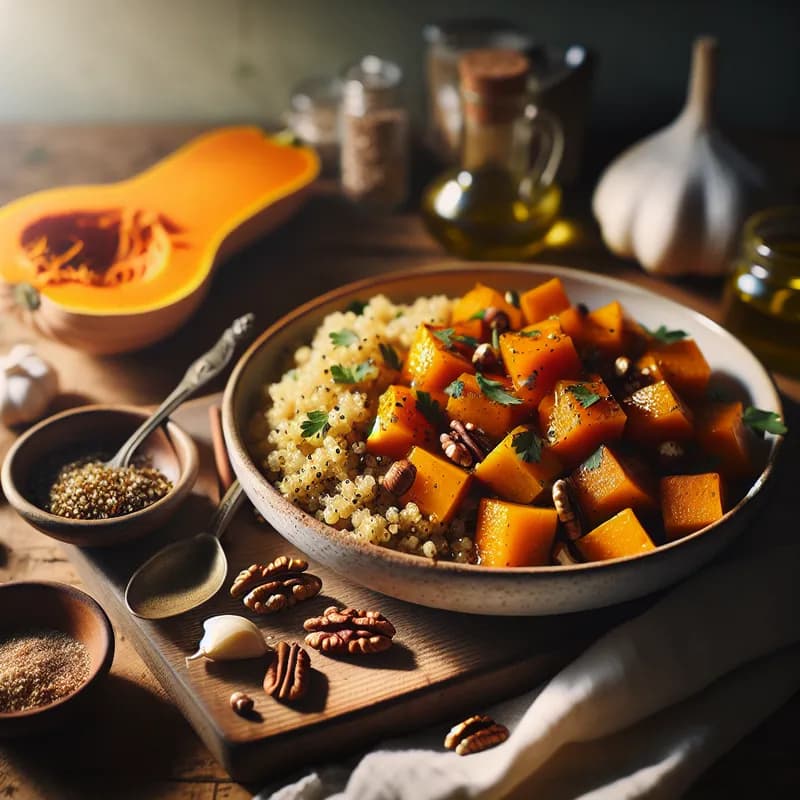 Savory Butternut Squash with Roasted Garlic Oil