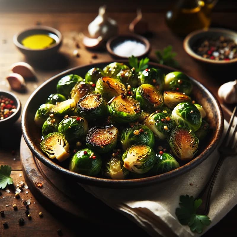 Savory Roasted Brussels Sprouts with Garlic Oil