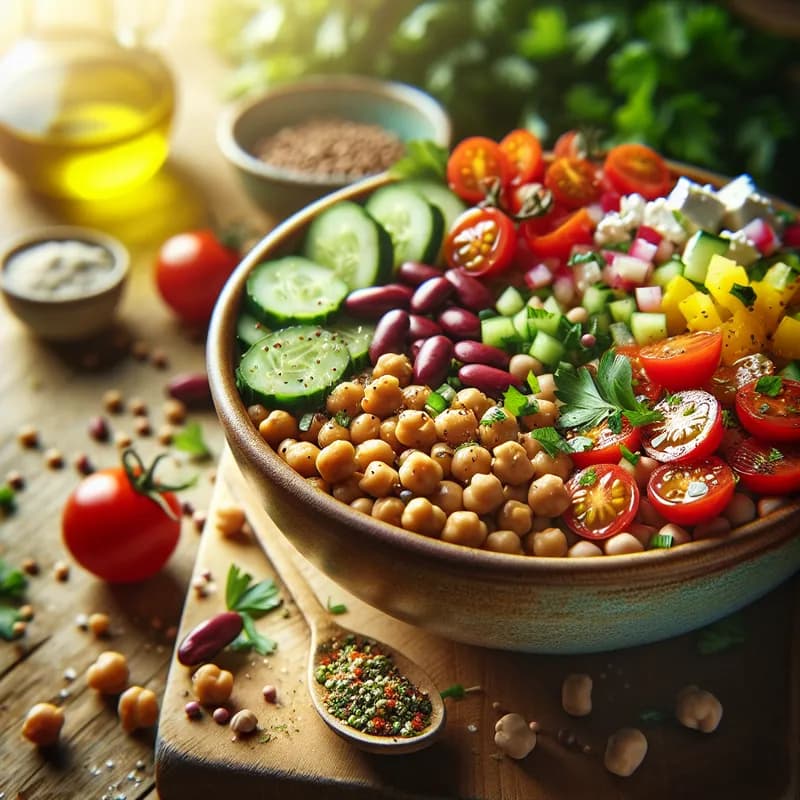 Mediterranean Legume Bowl with Olive Oil Essence