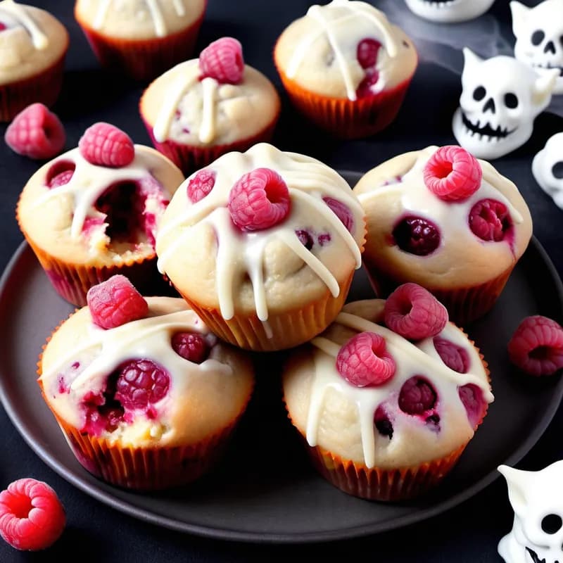 Ghostly Chocolate Raspberry Muffins