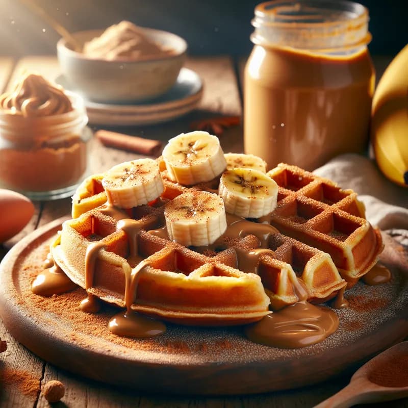 Peanut Butter Banana Waffles