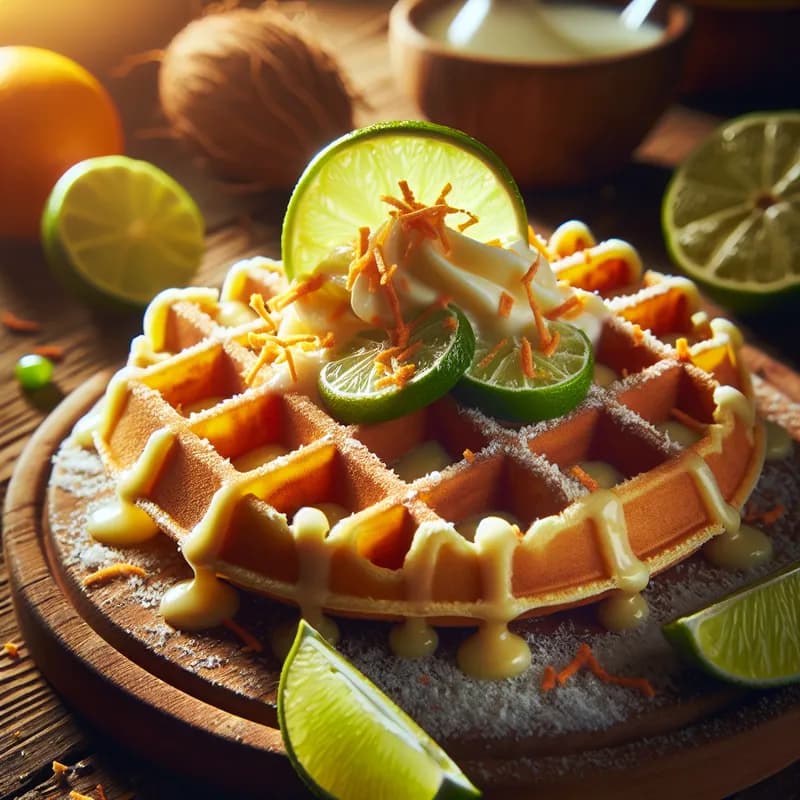 Tropical Coconut Lime Waffles