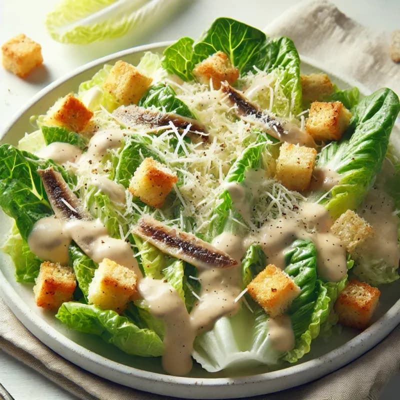 Personal Caesar Salad with Crunchy Croutons