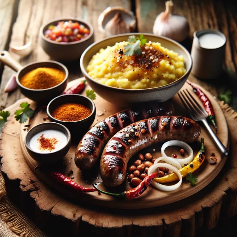 Sizzling Boerewors with Creamy Pap