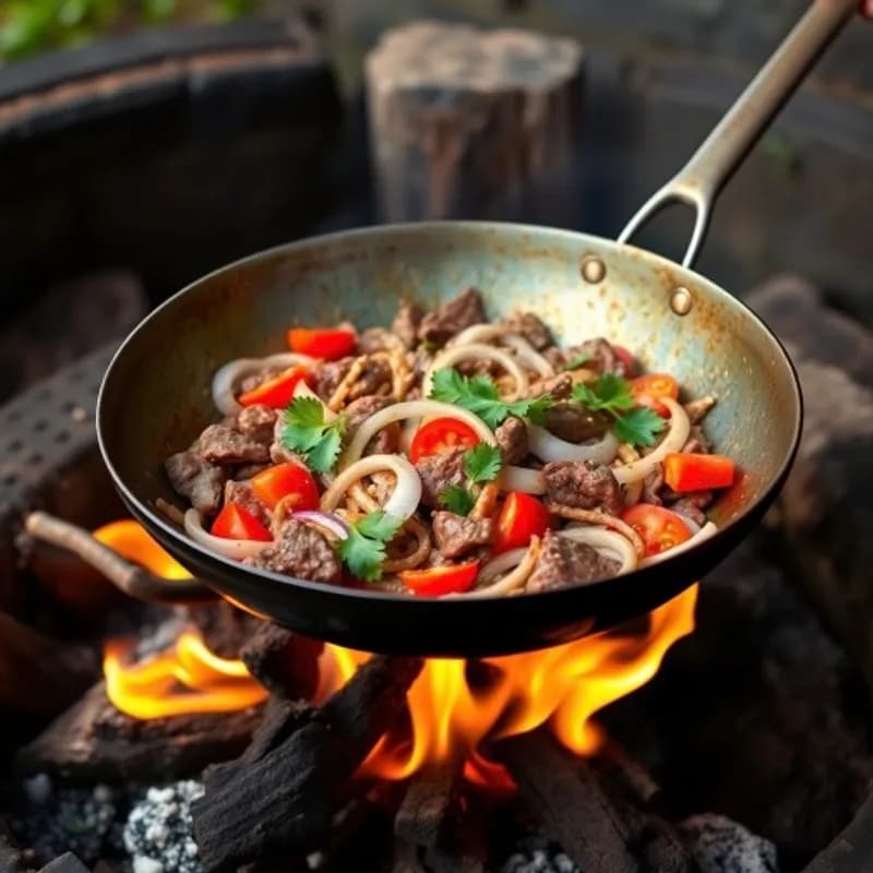 Live-Fire Lomo Saltado in Barebones Long Handled Wok