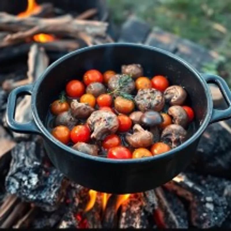 Dutch Oven Beef Medley over a Live-Fire