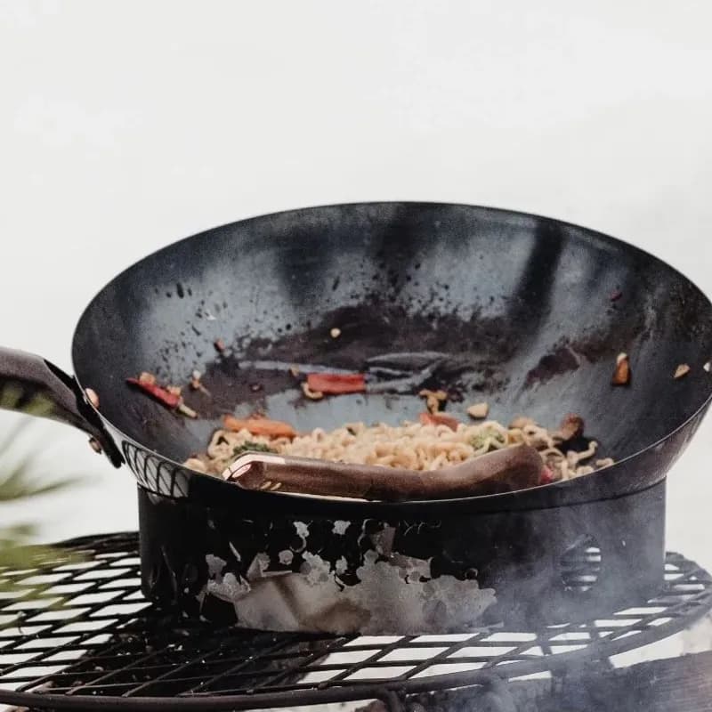 Cajun Shrimp Stir-Fry in a Long Handle Wok