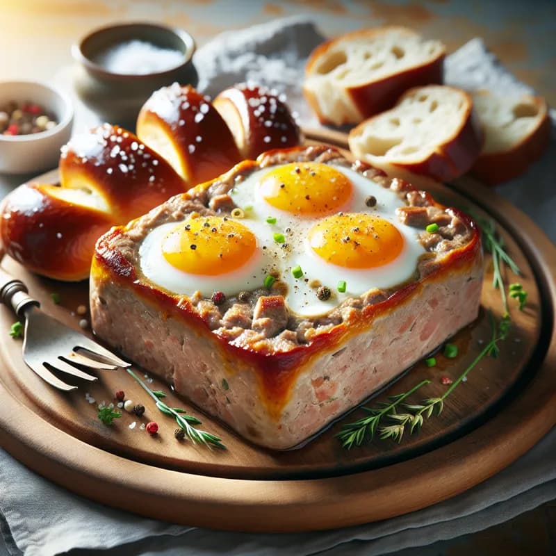 Sautéed Leberkäse with Fried Eggs