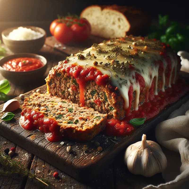 Italian Herb Meatloaf with Marinara and Mozzarella