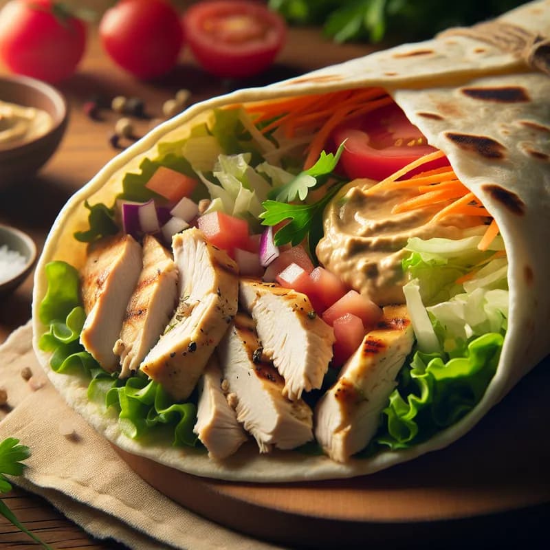 Fresh Chicken Hummus Wrap