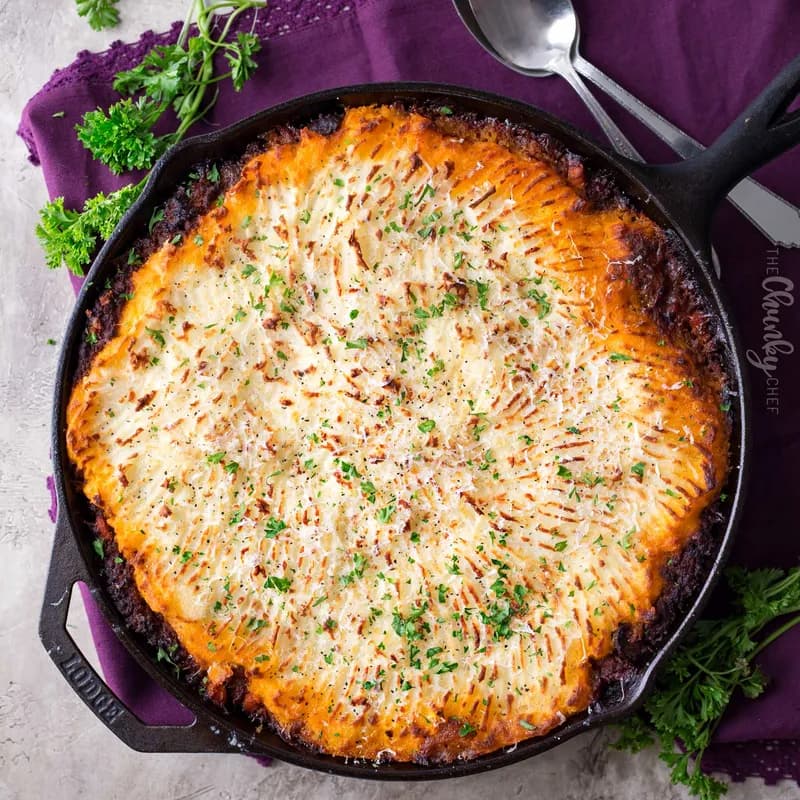 Hearty Bison Shepherd's Pie with Garlic Mash