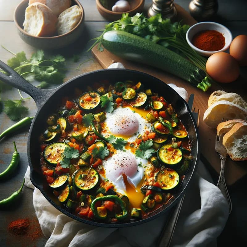 Zesty Zucchini and Green Chili Shakshuka