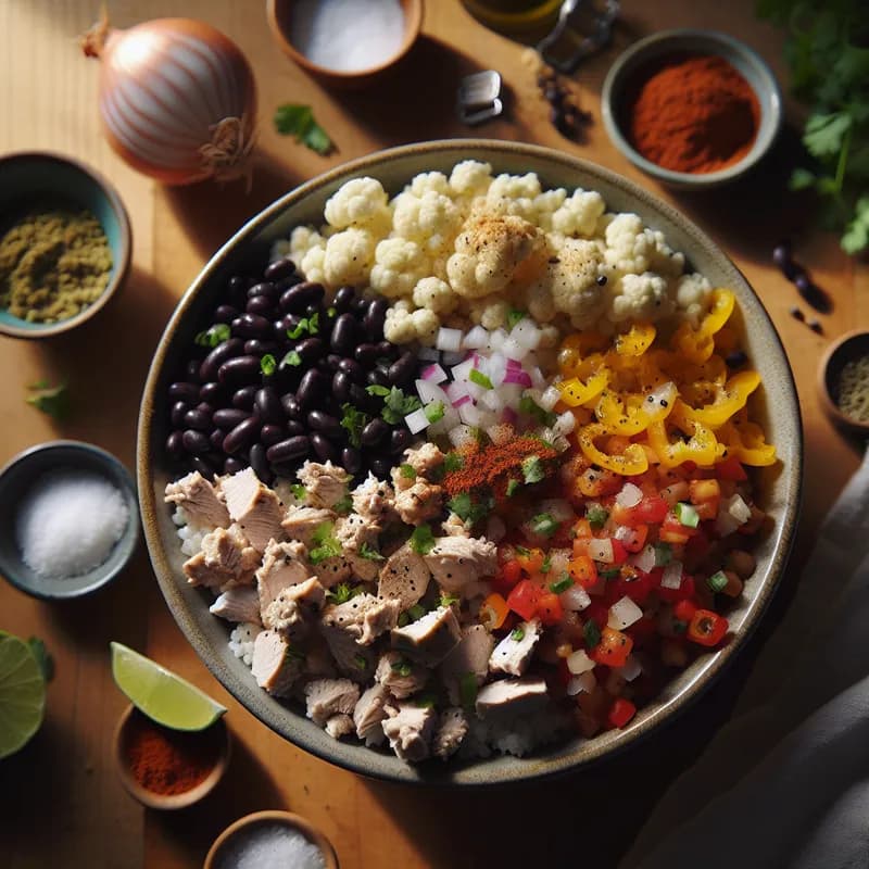 Flavorful Turkey Bean Cauliflower Bowl