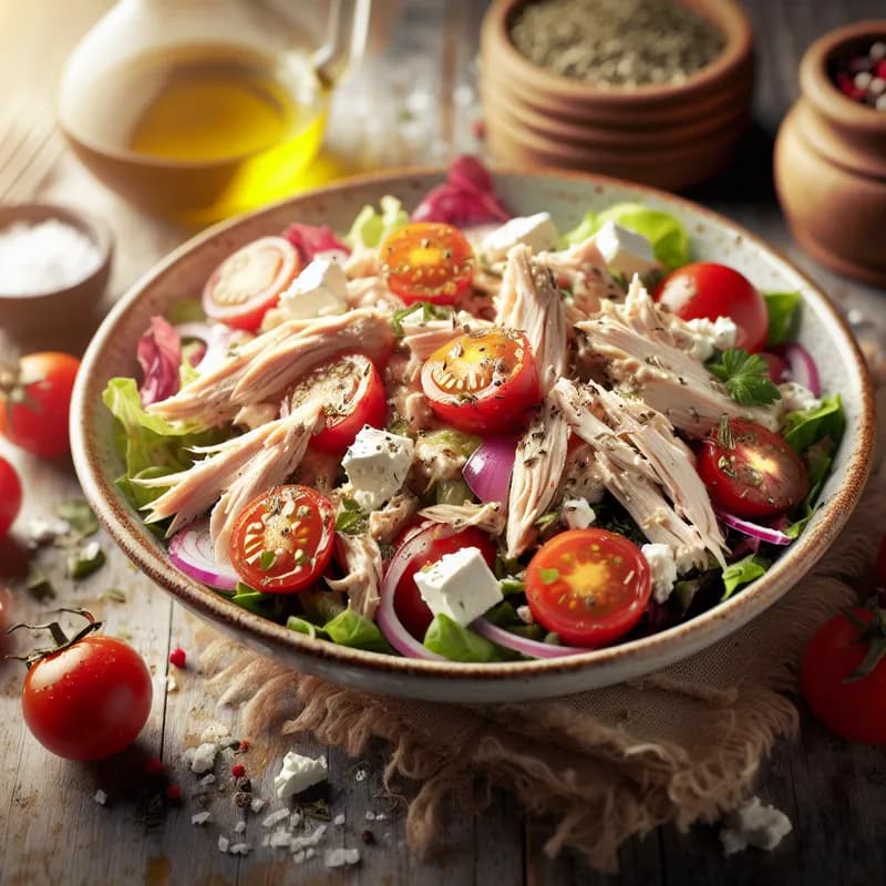 Chicken Salad with Tomato and Feta Harmony