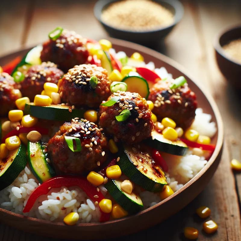 Mongolian Meatballs and Veggies