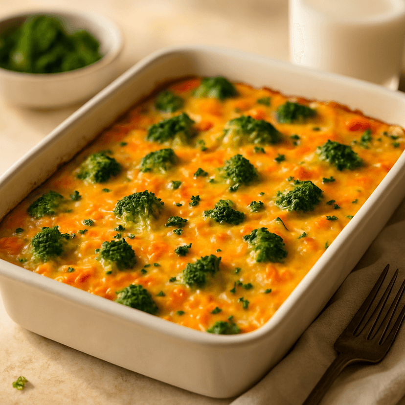 Cheesy Broccoli and Carrot Egg Bake image