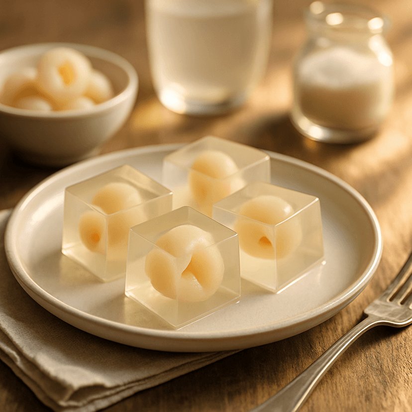 Bouncy Clear Lychee Jelly