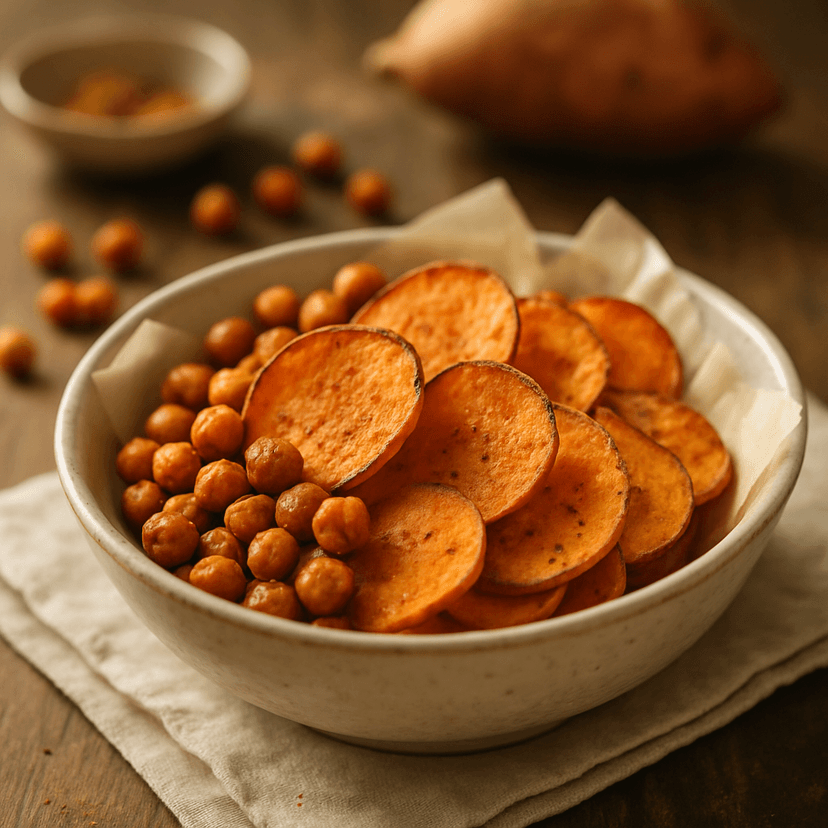 Crunchy Chickpea and Sweet Potato Chips