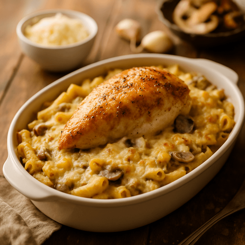 Creamy Chicken Boursin Pasta Bake
