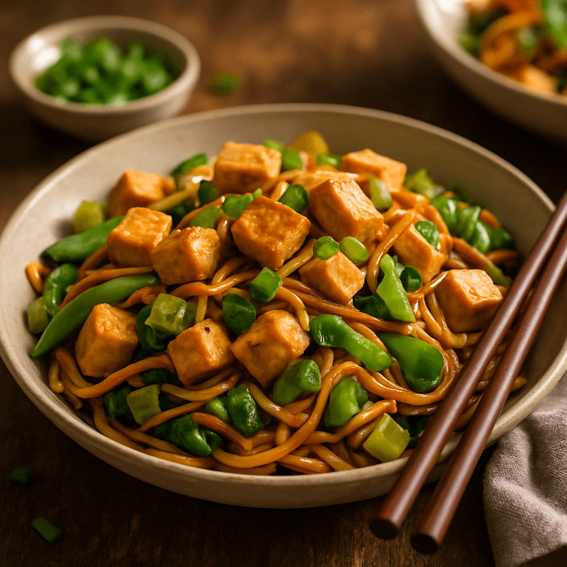 Savory Thai Wheat Noodle Stir Fry