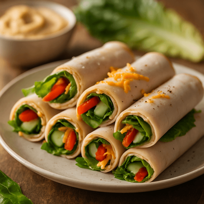 Low Carb Turkey Hummus Roll-Ups