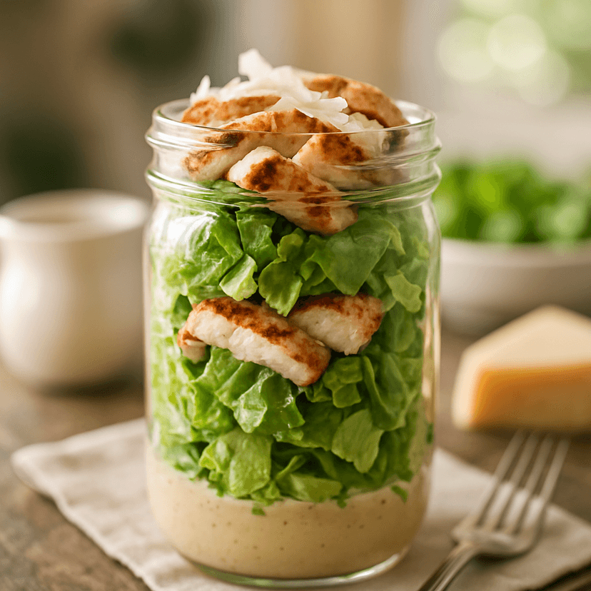 Grilled Chicken Caesar Jar Salad