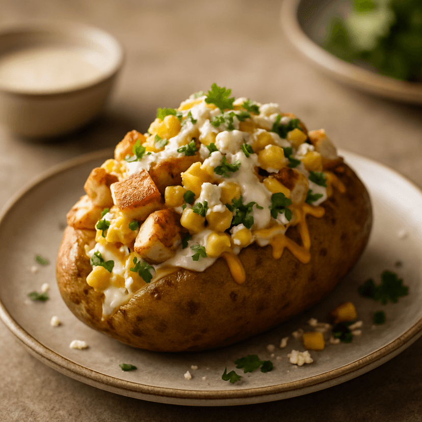 Street Corn Chicken Loaded Potato