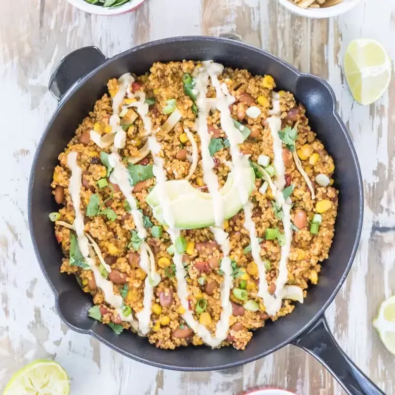 Spicy Quinoa Skillet with Cashew Cream