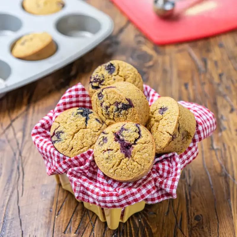 Vegan Blueberry Cornbread Muffins