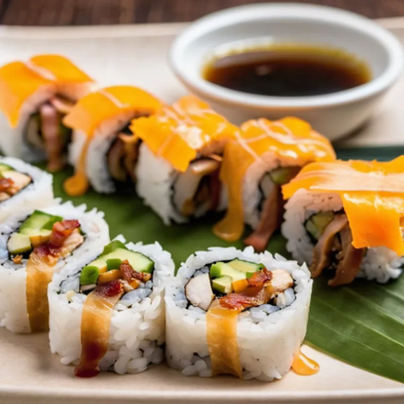 Savory Cheddar Bacon Sushi Rolls