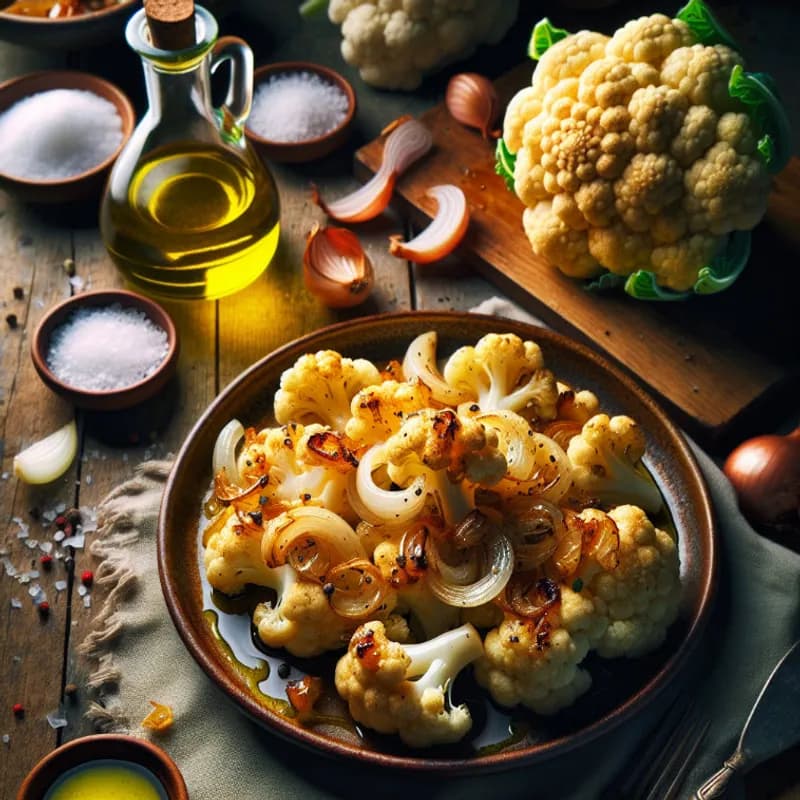 Savory Roasted Cauliflower with Caramelized Onions