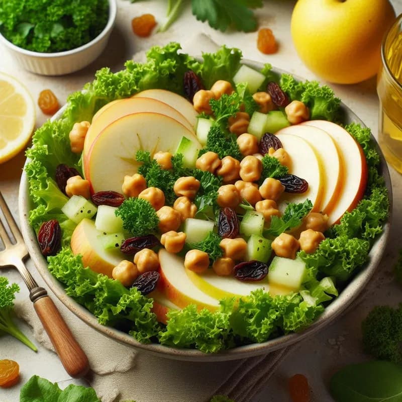 Golden Chickpea Raisin Apple Salad