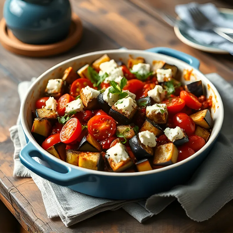 Flavorful Baked Eggplant with Tomato and Feta