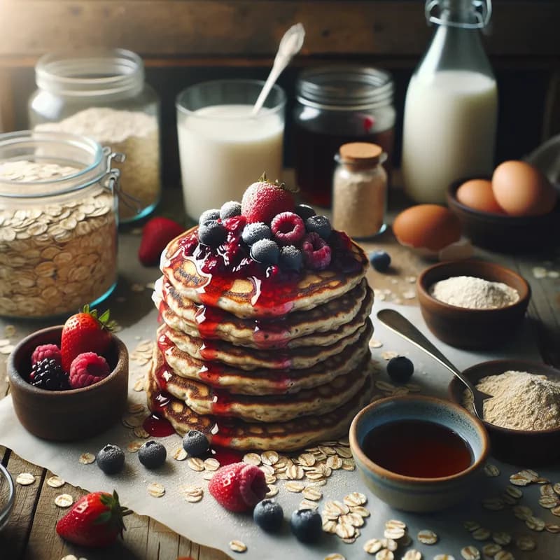 Oatmeal Pancakes with Berry Compote