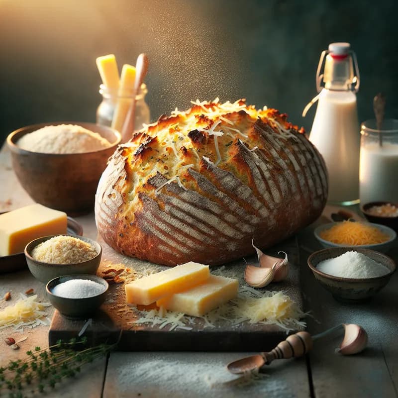 Roasted Garlic Parmesan Salt Rising Bread