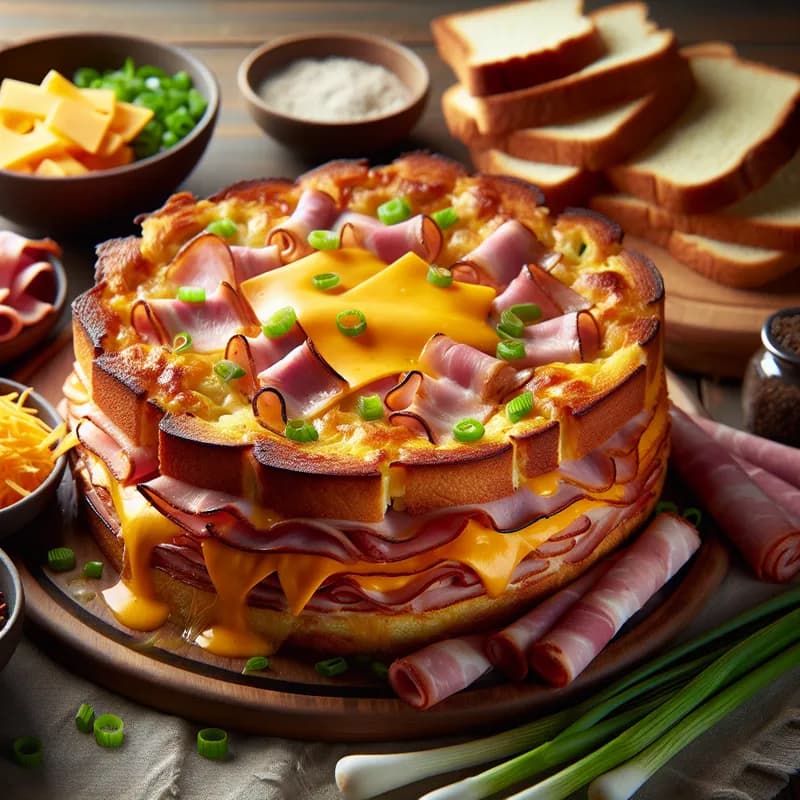 Savory Ham and Cheddar Strata