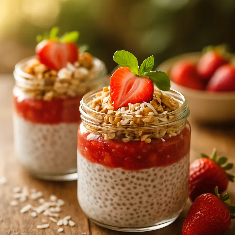 Strawberry Coconut Chia Pudding Cups image